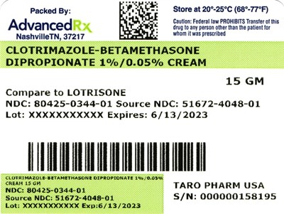 Clotrimazole-Betamethasone 80425-0344-01.jpg Label 1 - Clotrimazole Betamethasone 80425 0344 01
